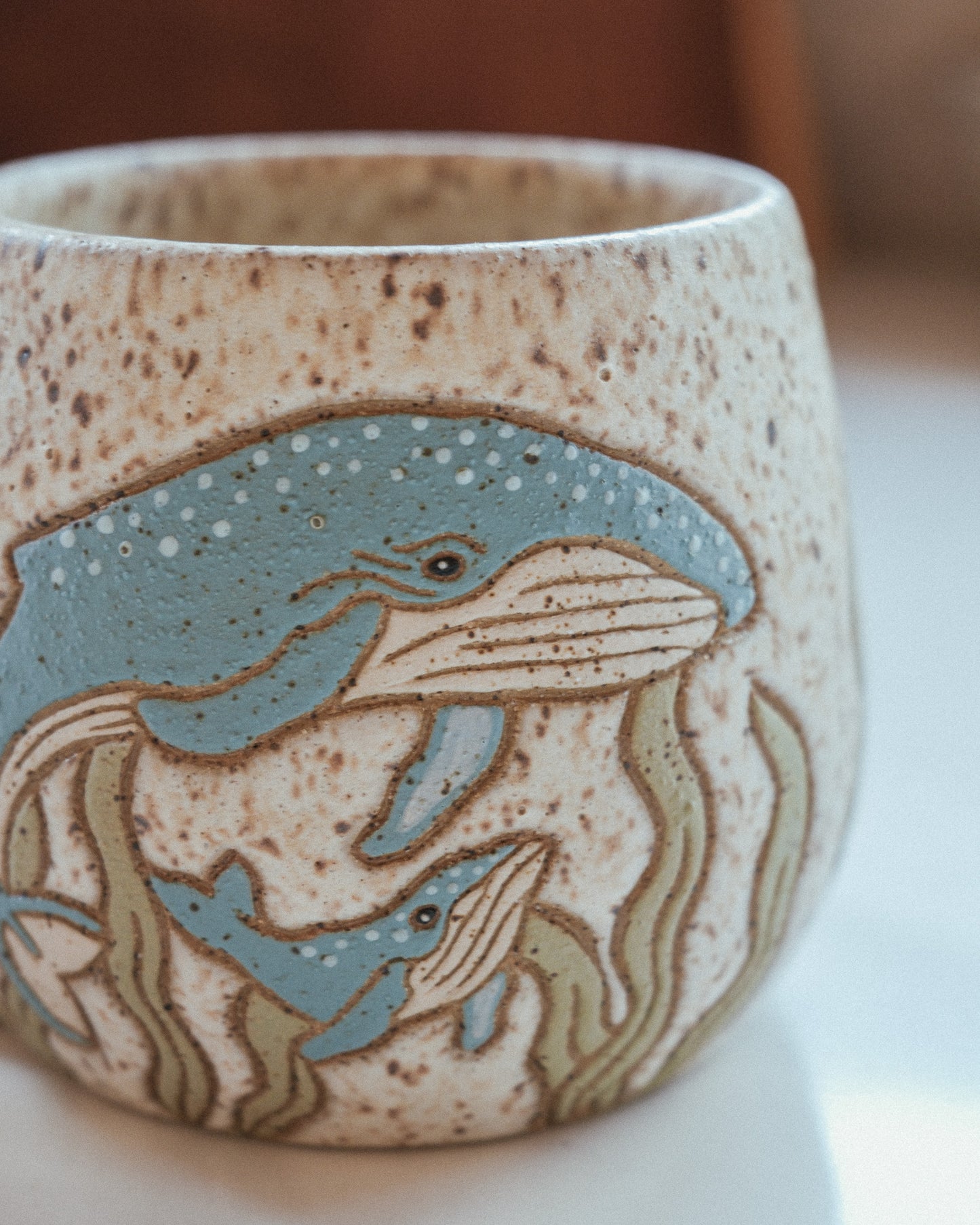 Whales Speckled Mug