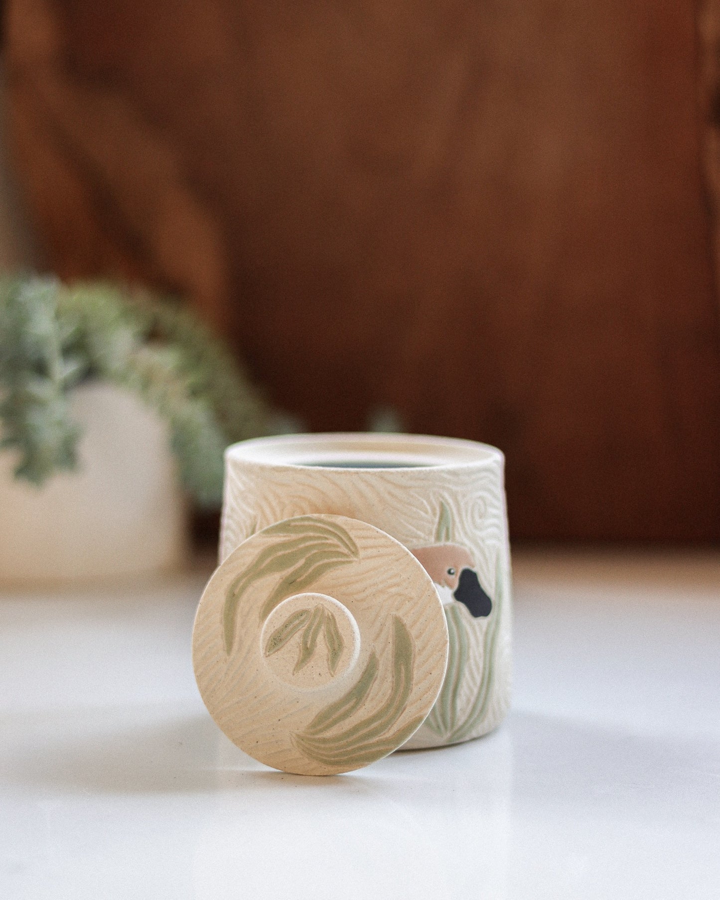 Platypus & Aquatic Plants Salt Jar #1
