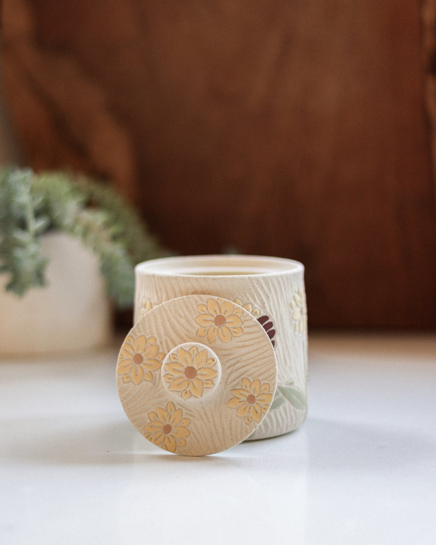 Chickens & Sunflowers Salt Jar