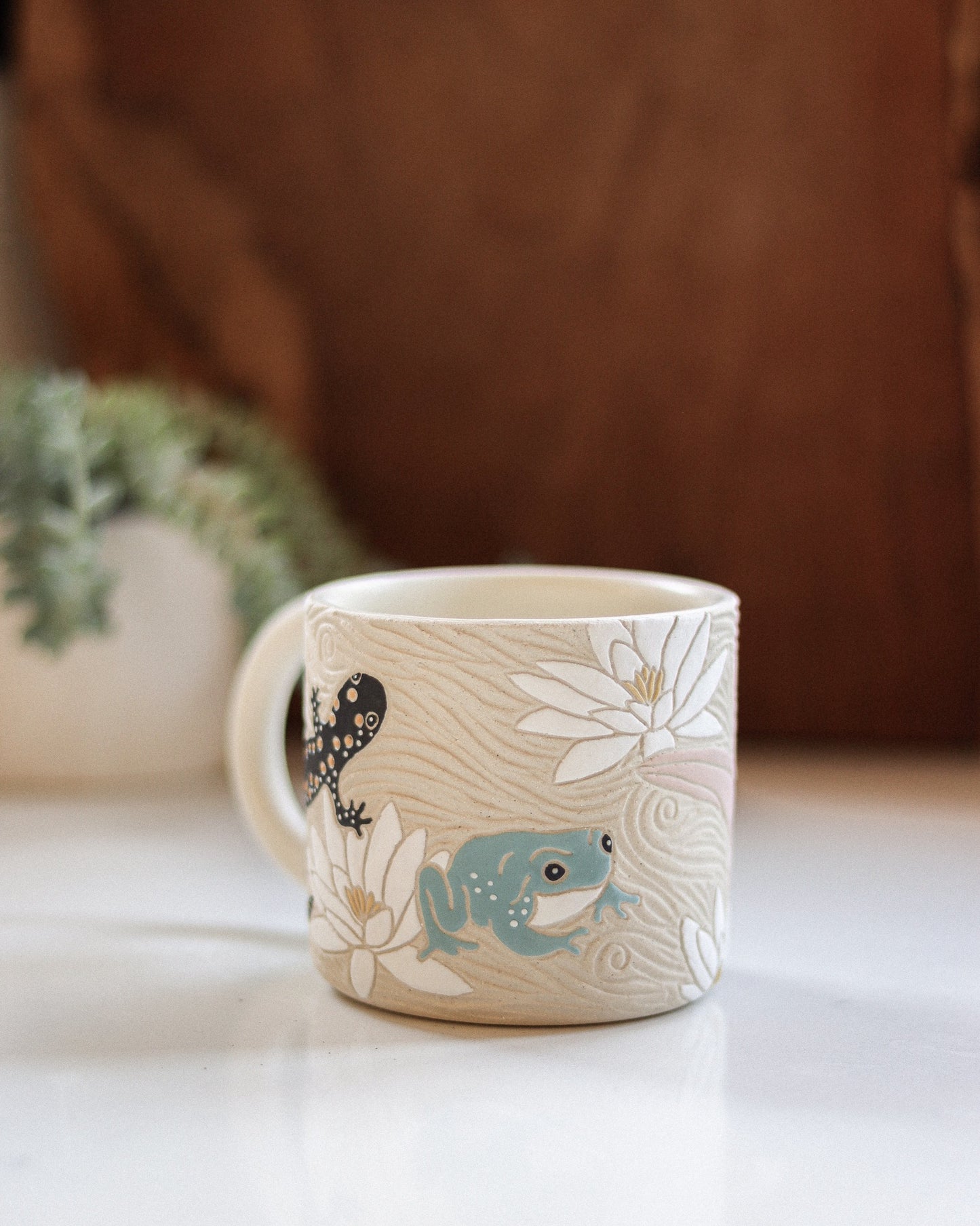 Amphibians & Lilypad Flowers Mug