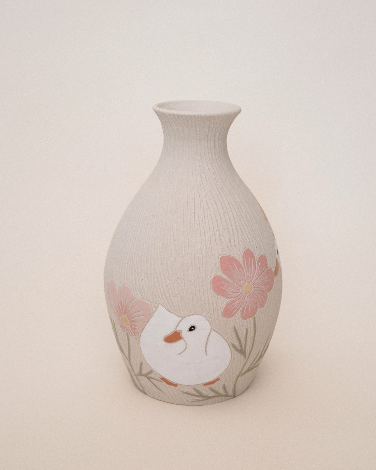 Ducks & Cosmos Vase