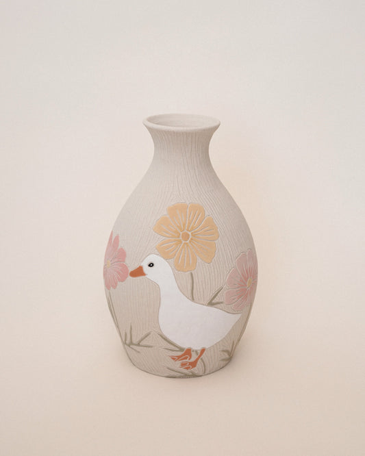 Ducks & Cosmos Vase
