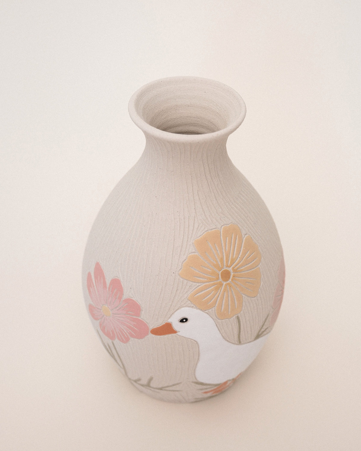 Ducks & Cosmos Vase
