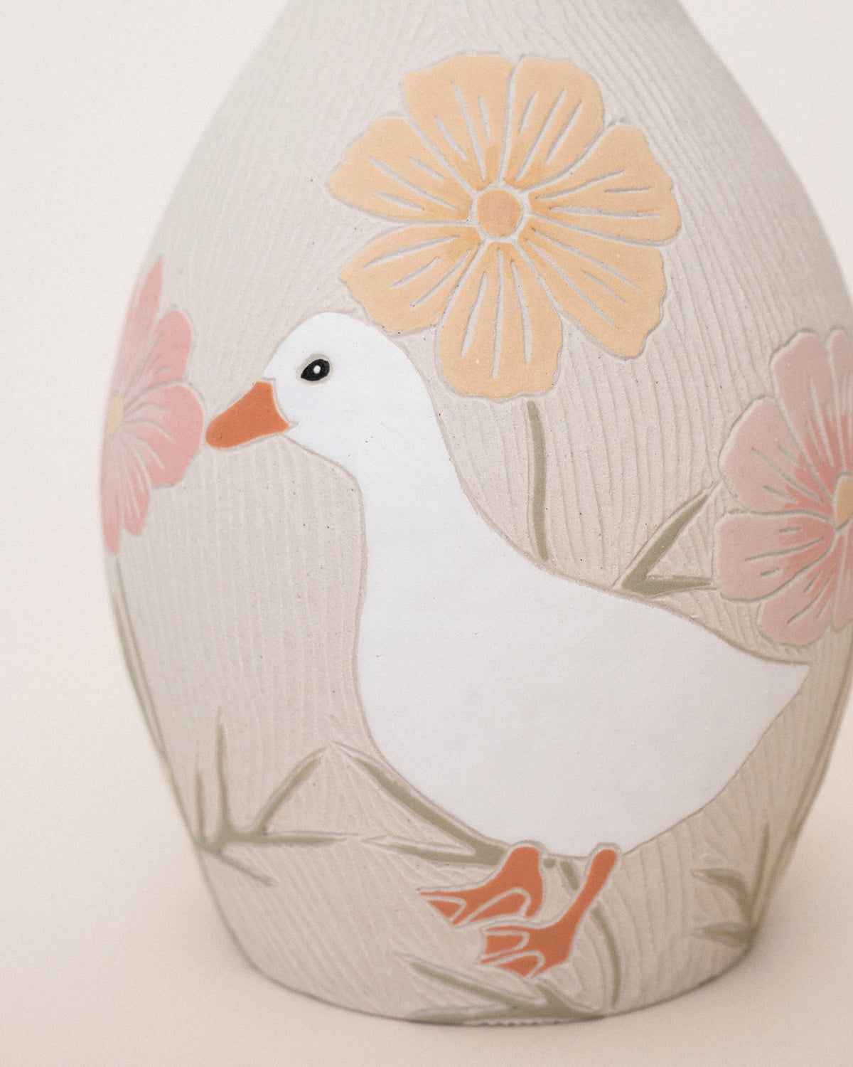 Ducks & Cosmos Vase