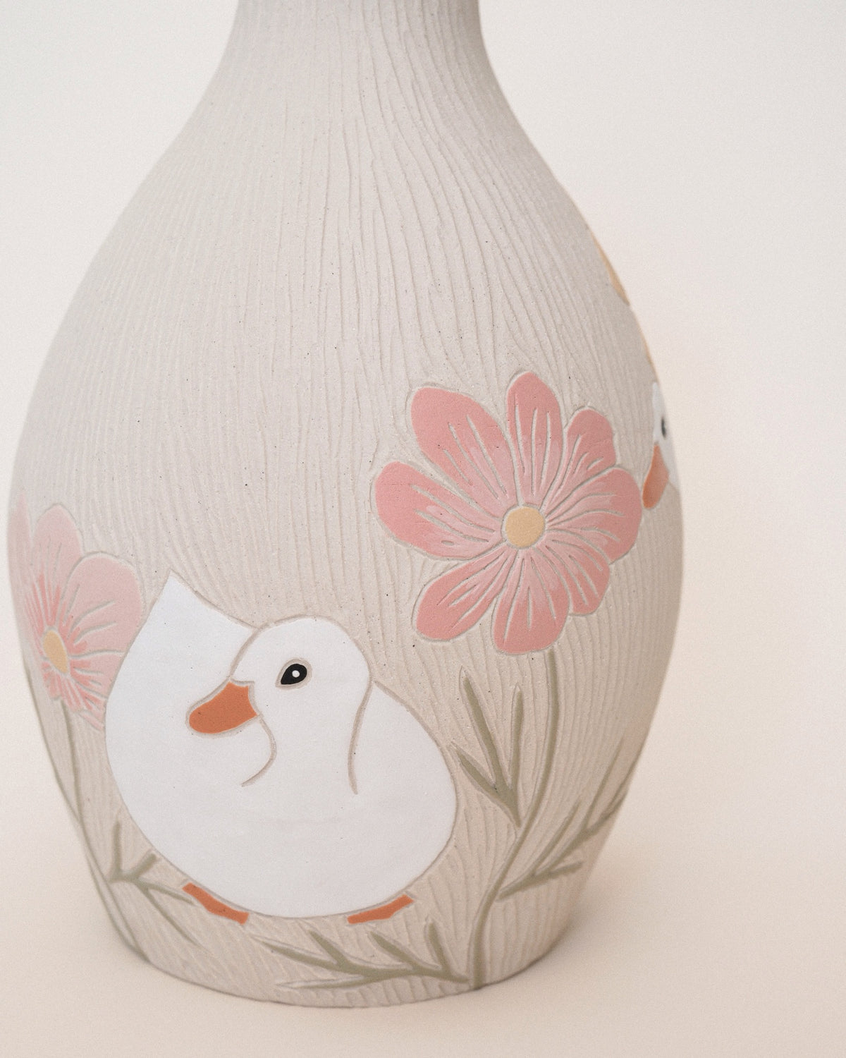 Ducks & Cosmos Vase