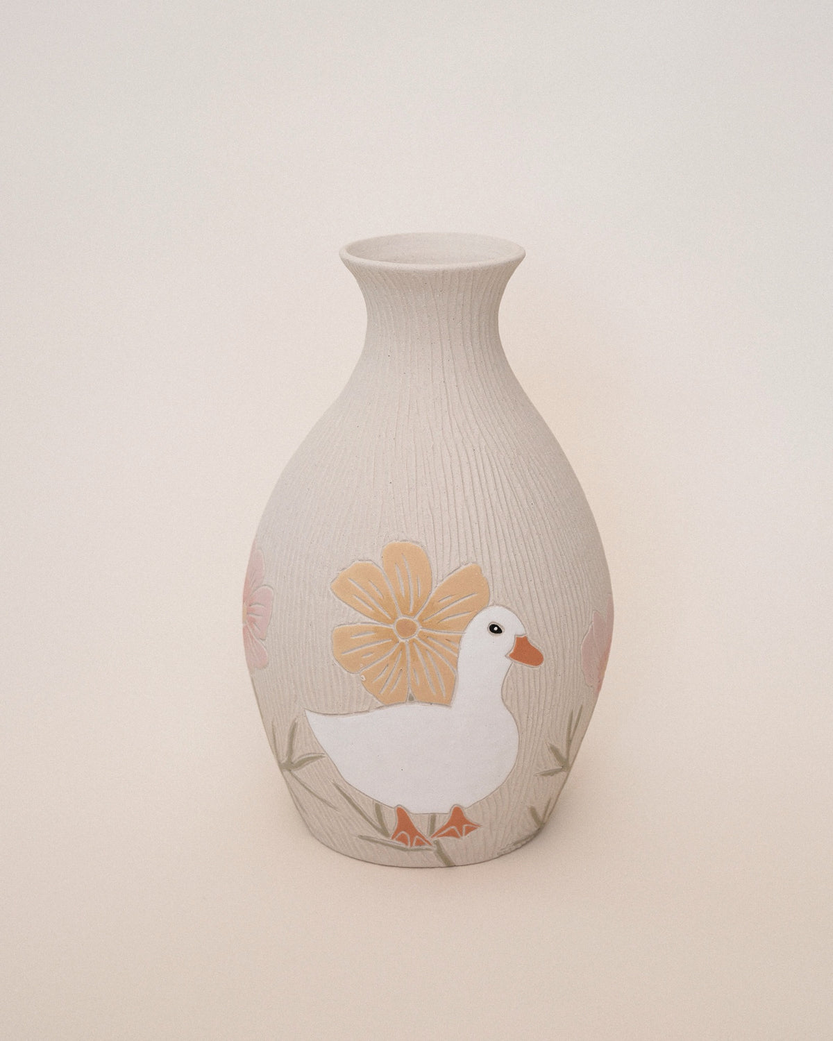 Ducks & Cosmos Vase