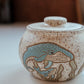Whales Speckled Salt Jar