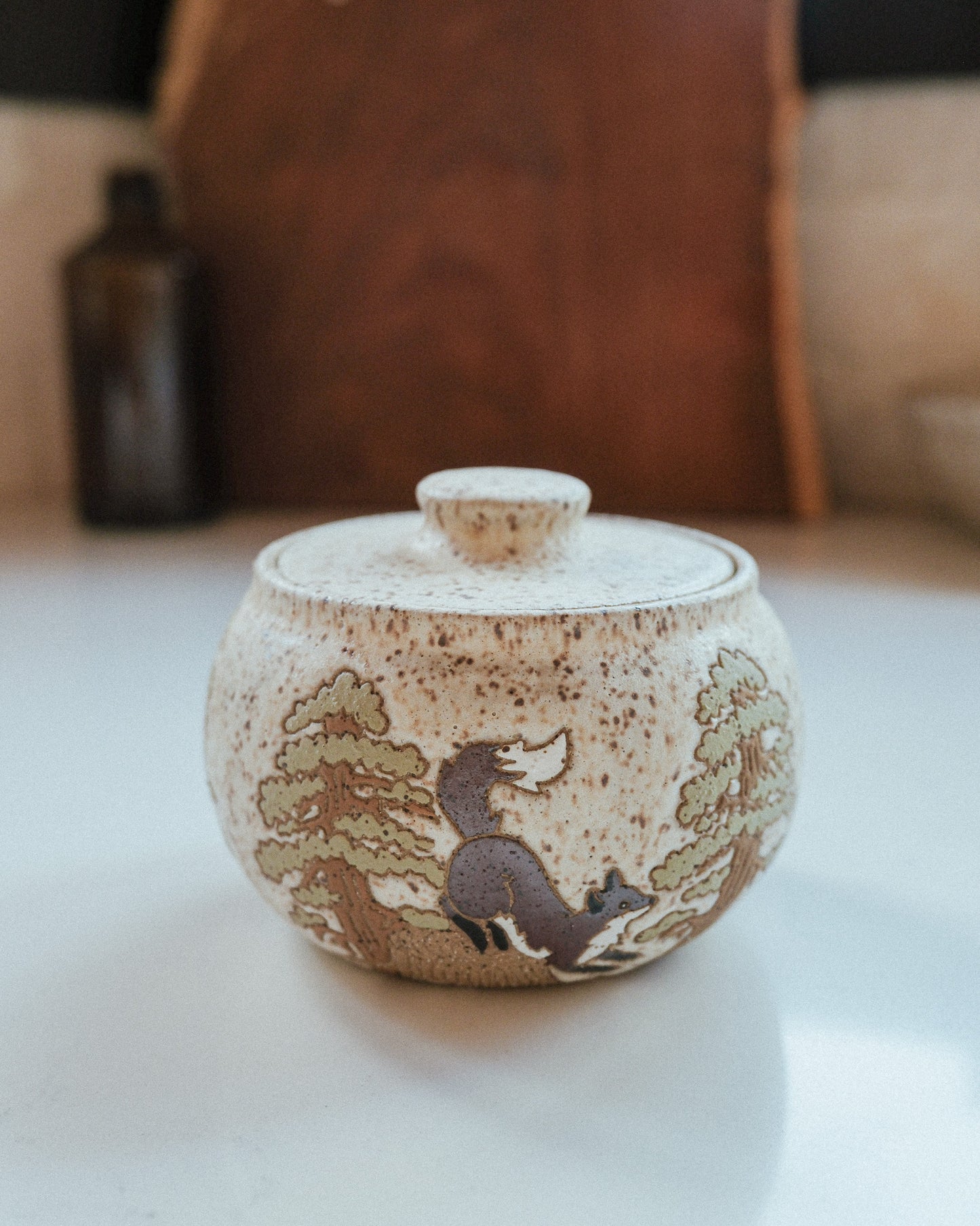 Foxes & Sequoias Speckled Salt Jar