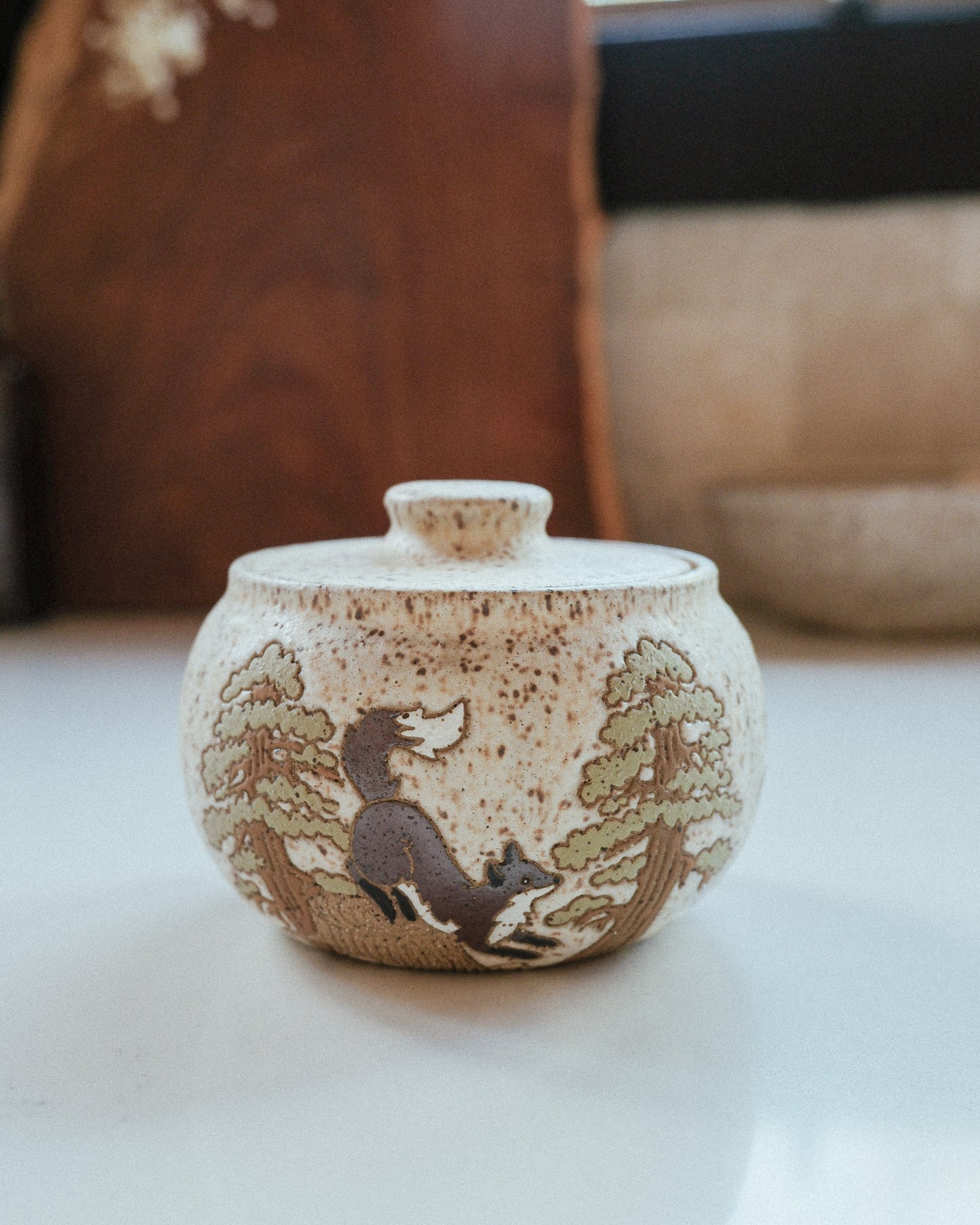 Foxes & Sequoias Speckled Salt Jar
