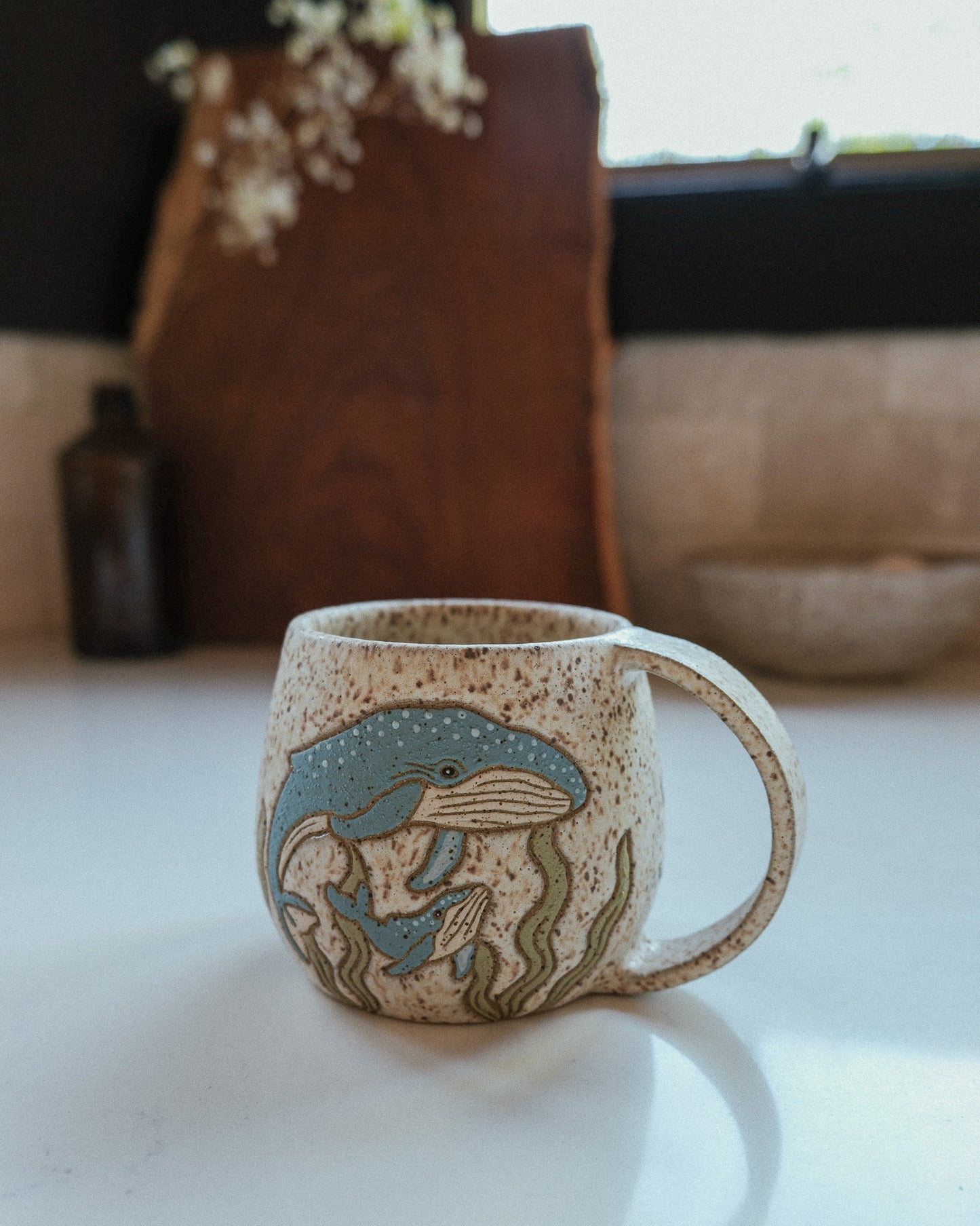 Whales Speckled Mug