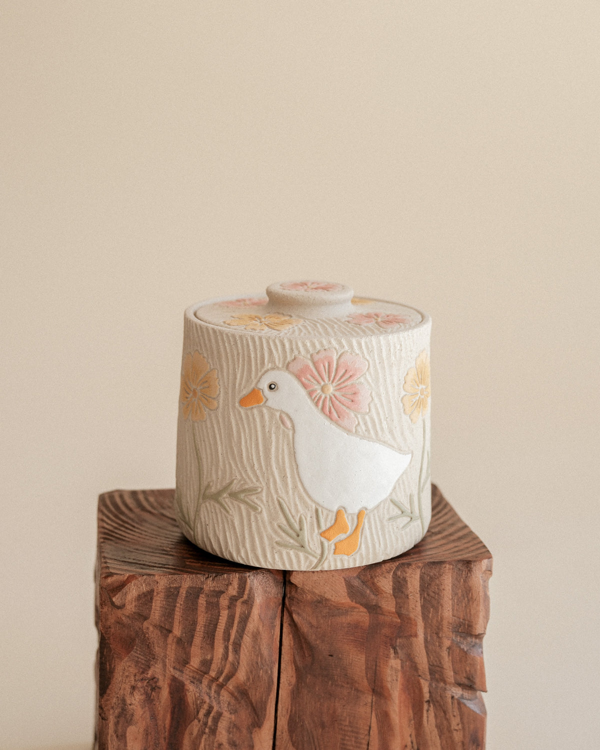 Ducks & Cosmos Salt Jar