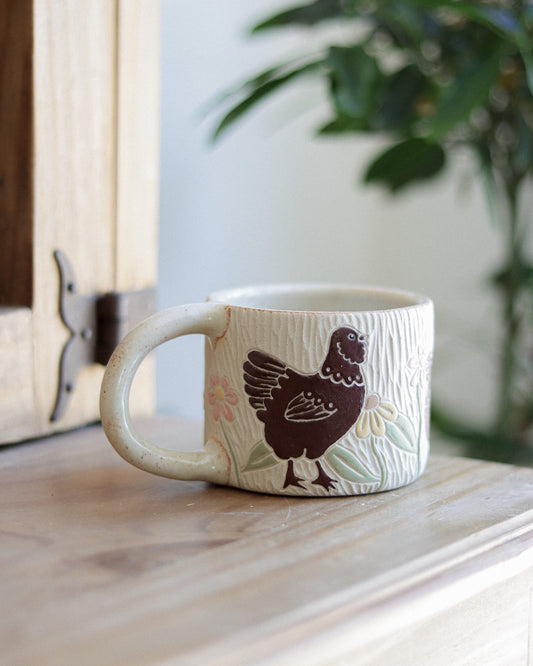 Chickens & Flowers Mug #2