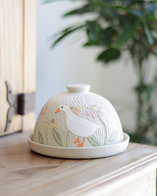 Ducks & Flowers Butter Dish #2