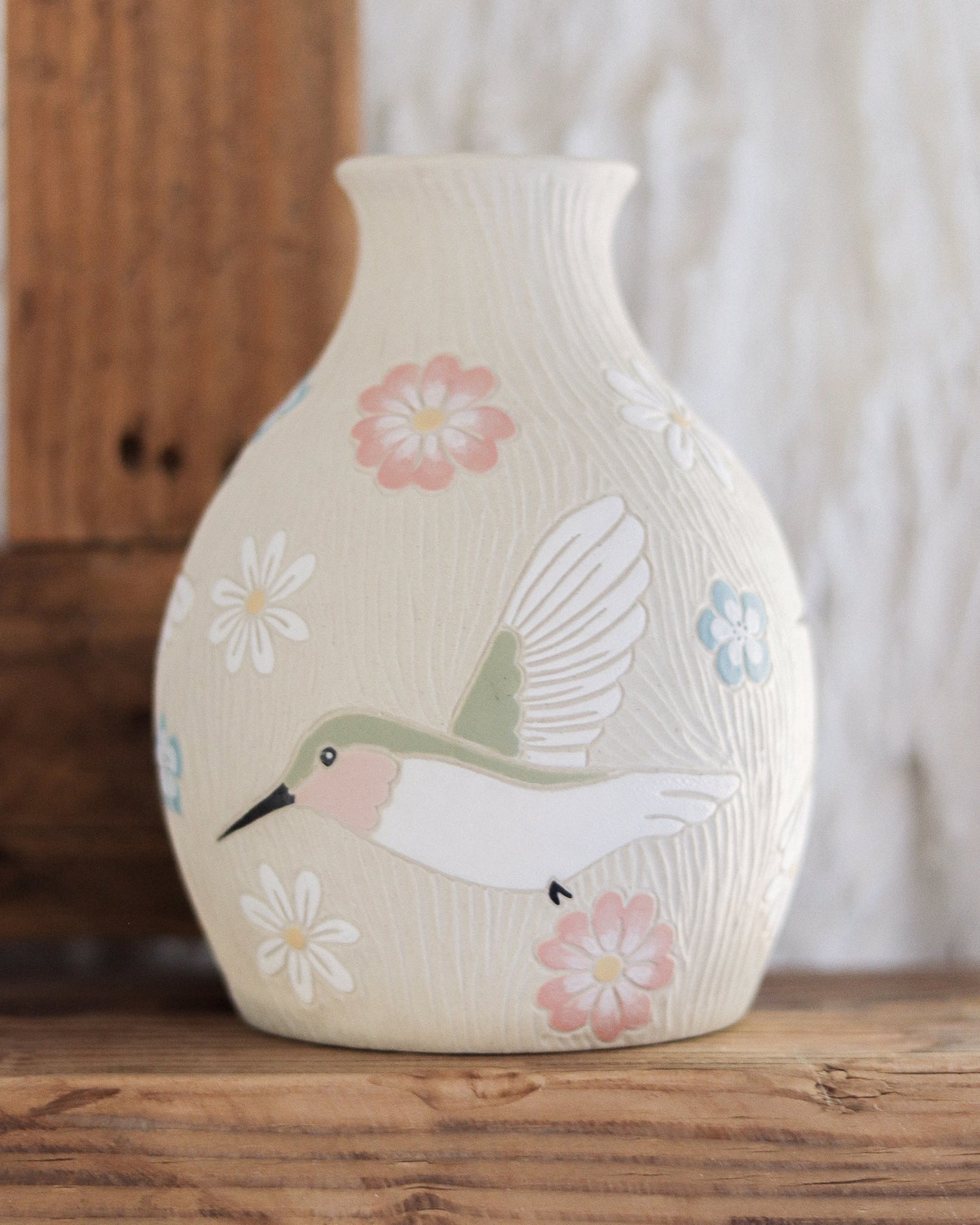 Hummingbirds & Flowers Vase