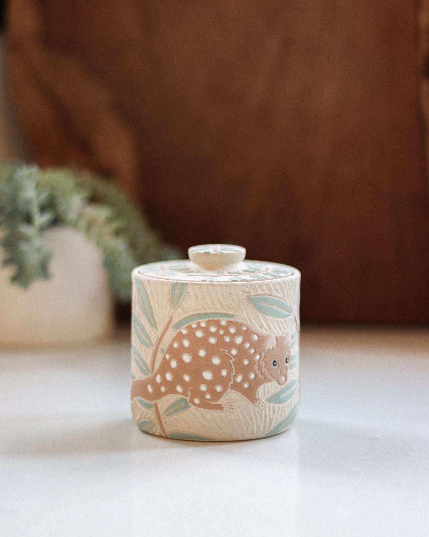 Spotted Quoll & Eucalyptus Salt Jar