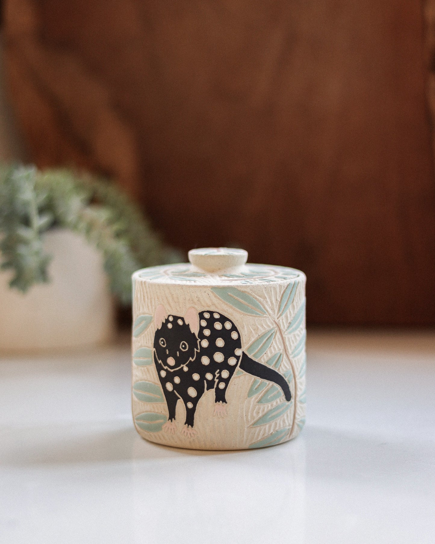 Spotted Quoll & Eucalyptus Salt Jar