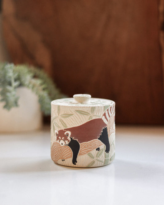 Red Panda & Bamboo Salt Jar