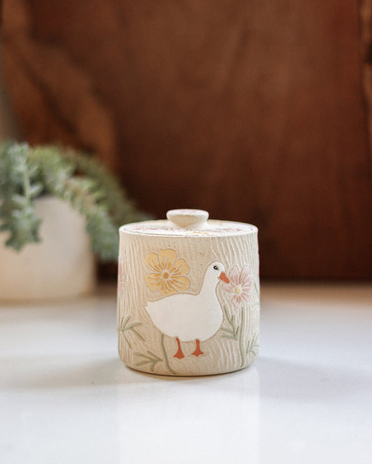 Ducks & Cosmos Salt Jar