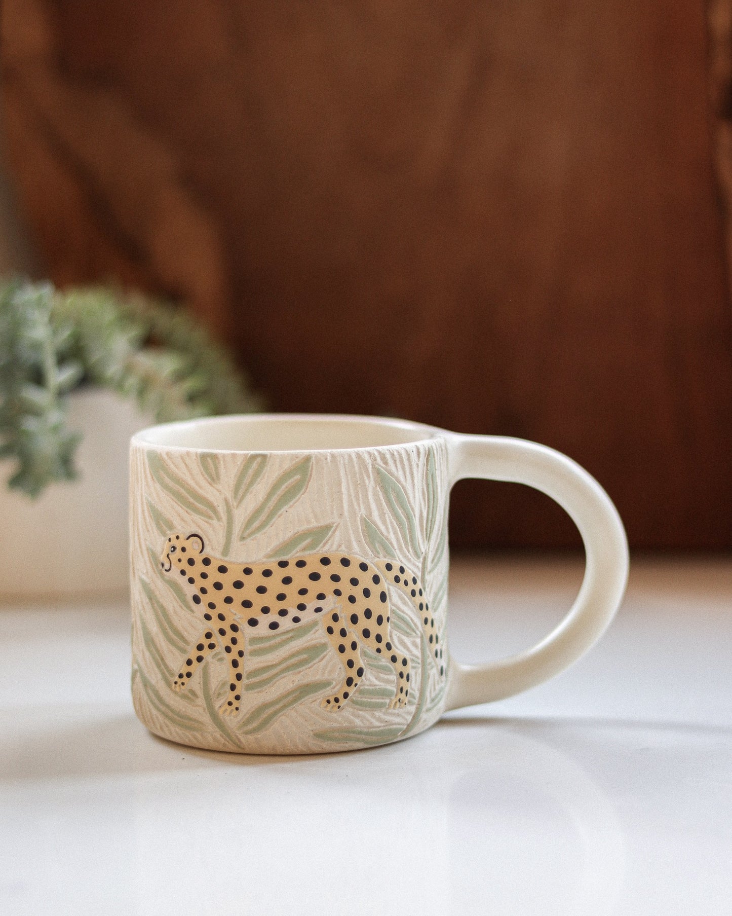 Cheetah & Palm Leaves Mug