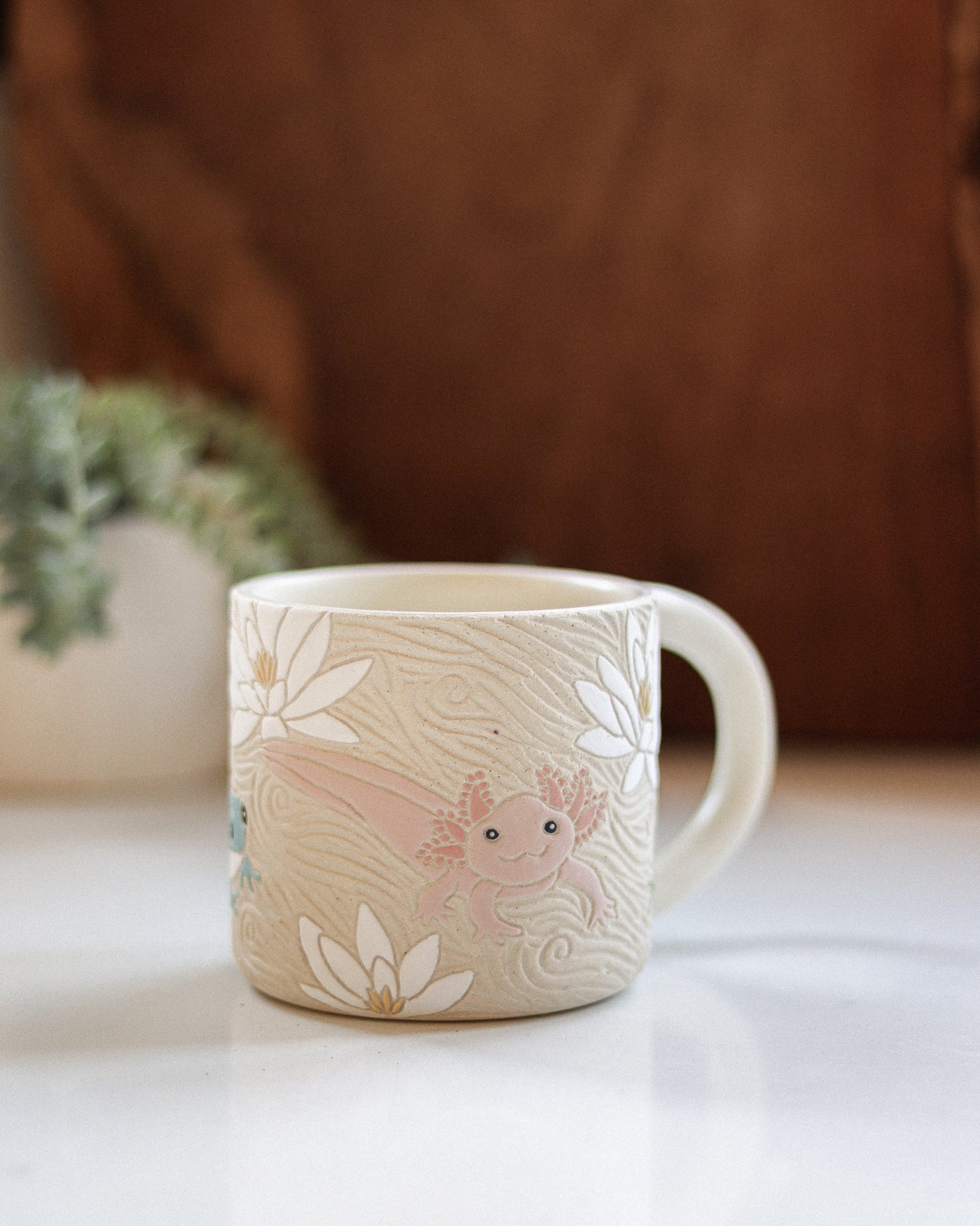 Amphibians & Lilypad Flowers Mug