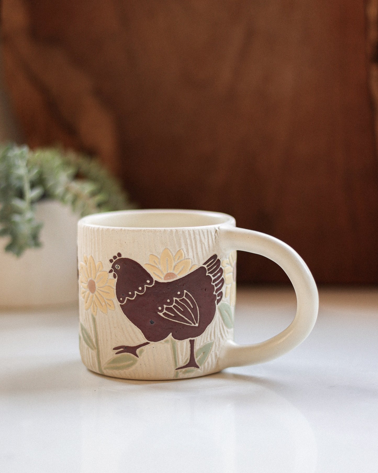 Chicken & Sunflowers Mug