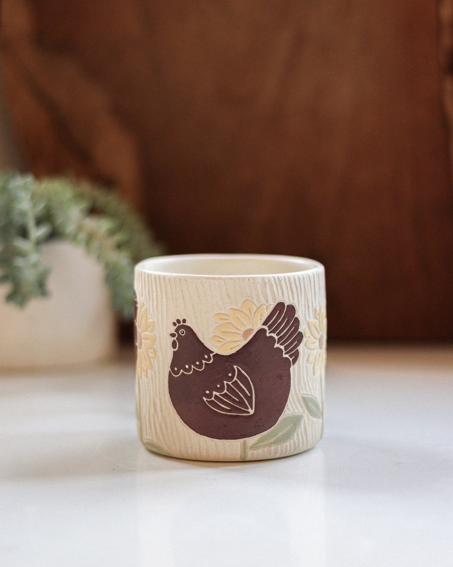 Chicken & Sunflowers Mug