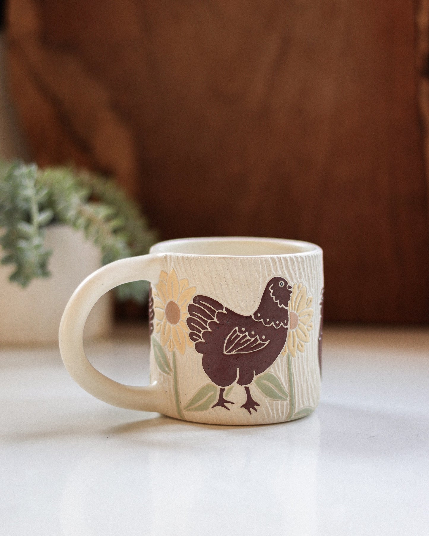 Chicken & Sunflowers Mug