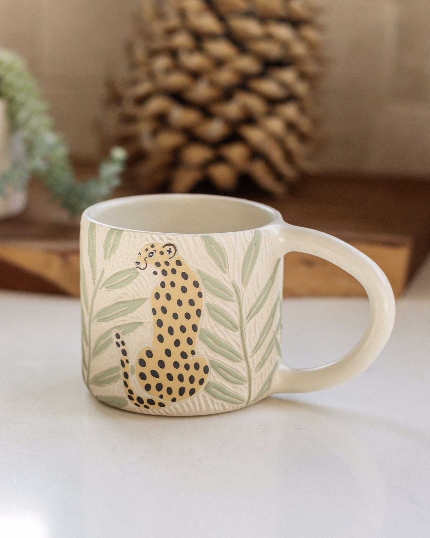 Cheetah & Palm Leaves Mug