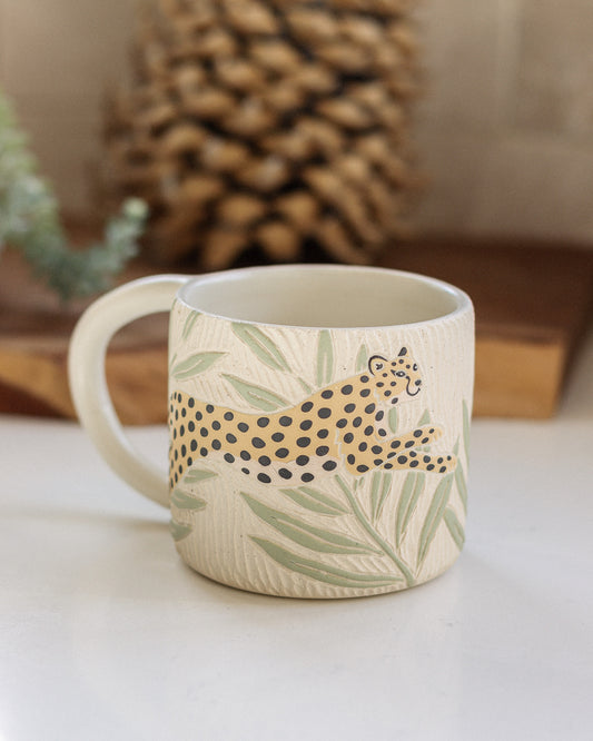 Cheetah & Palm Leaves Mug