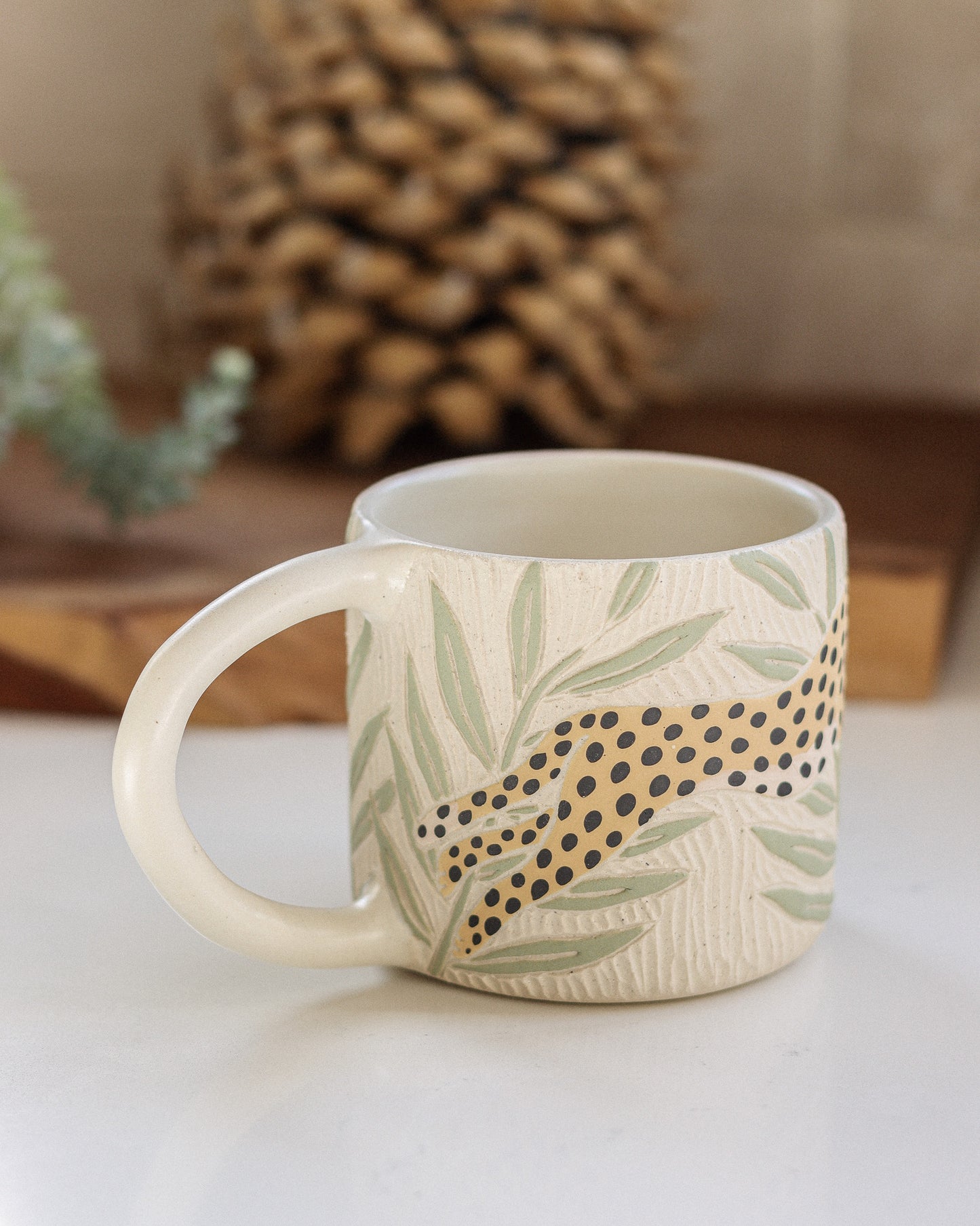 Cheetah & Palm Leaves Mug