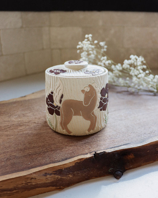 Horses & Poppies Salt Jar