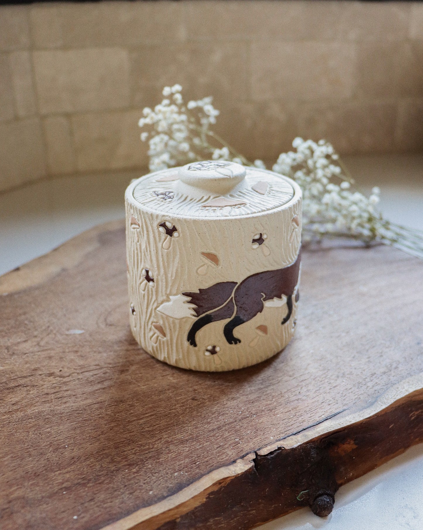 Foxes & Mushrooms Salt Jar