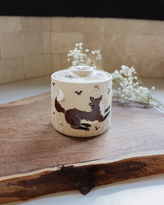 Foxes & Mushrooms Salt Jar