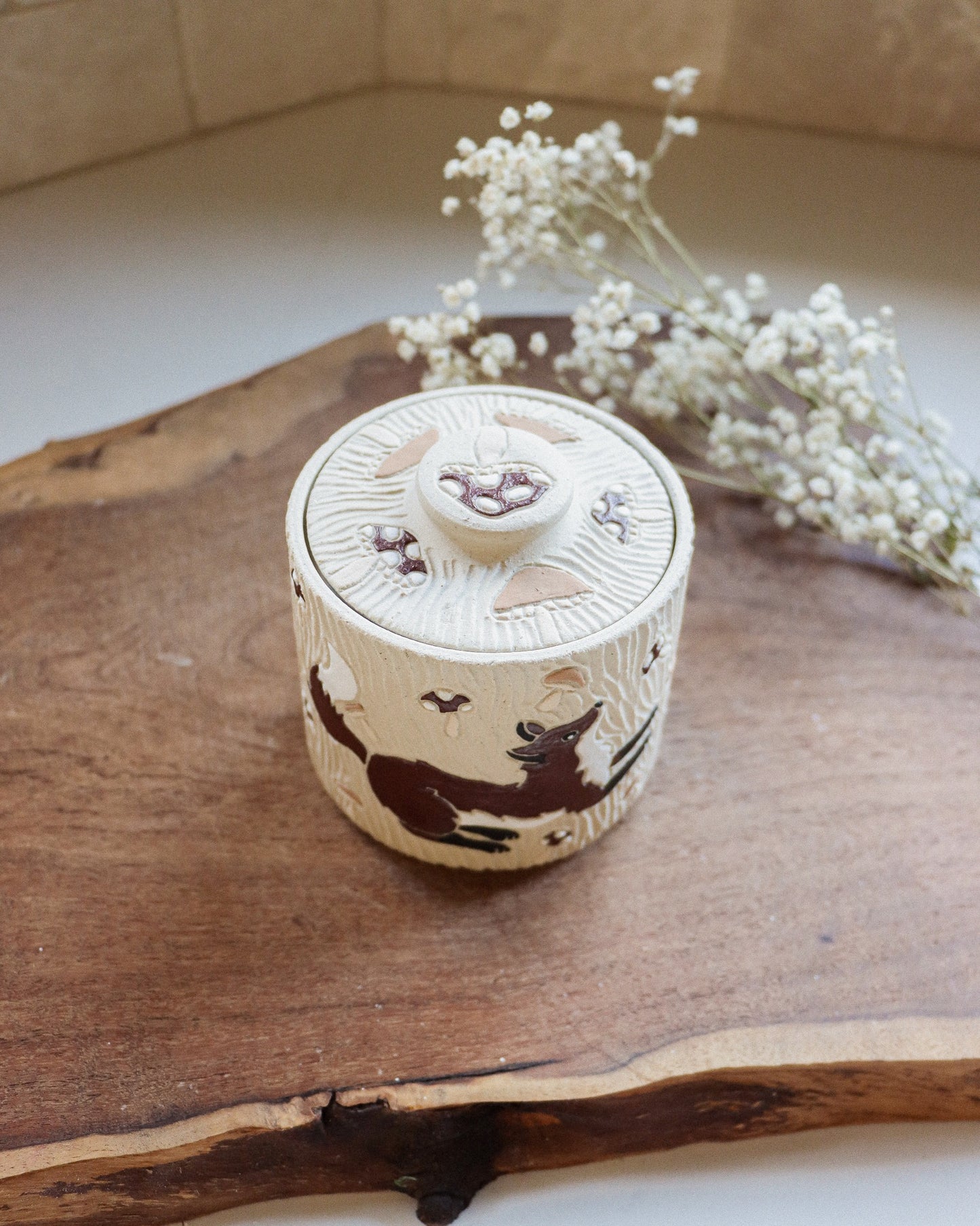 Foxes & Mushrooms Salt Jar