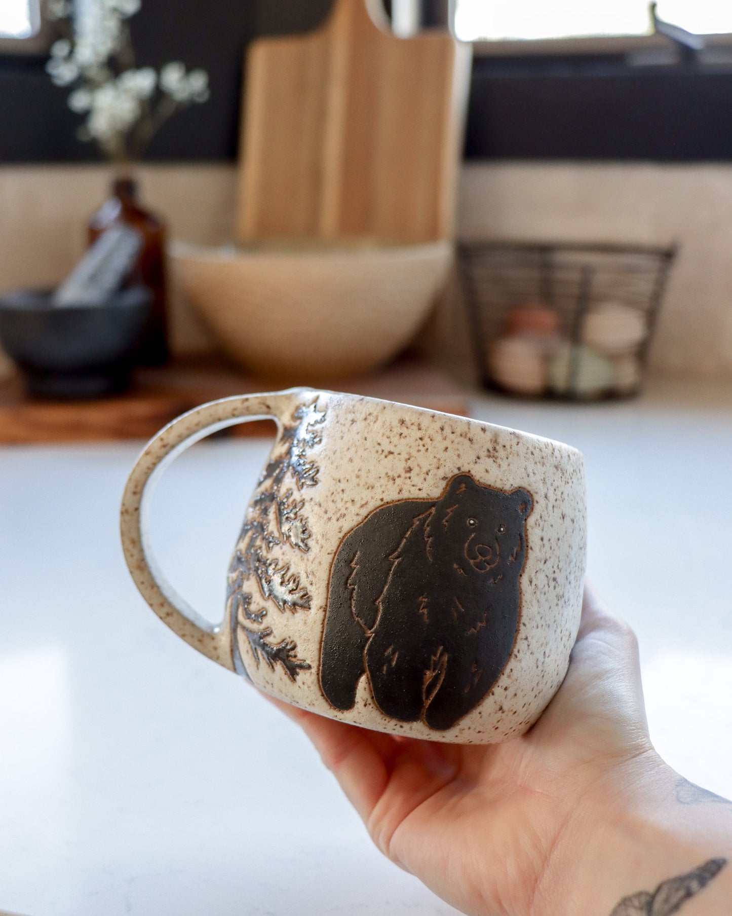 Black Bear and Pine Tree Mug