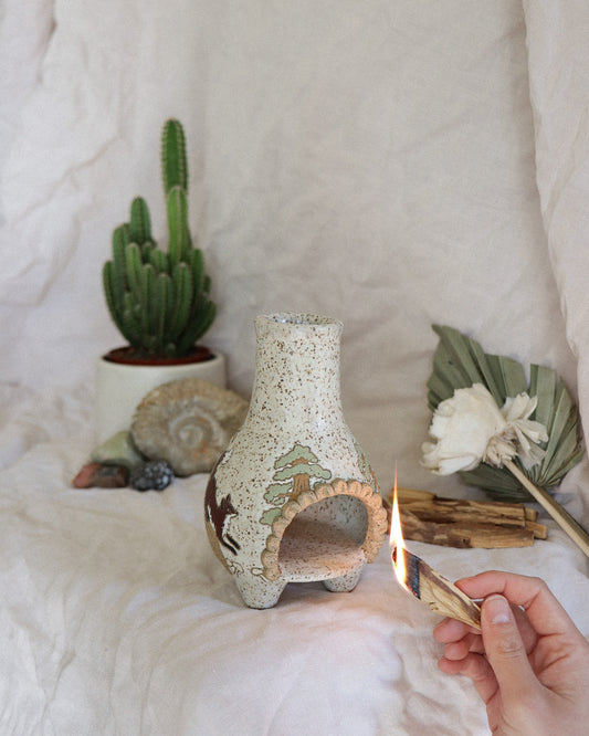 Foxes & sequoias palo santo / incense cone chiminea